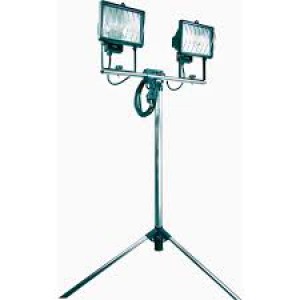 Fari doppi alogeni direzionabili 500w su treppiede.